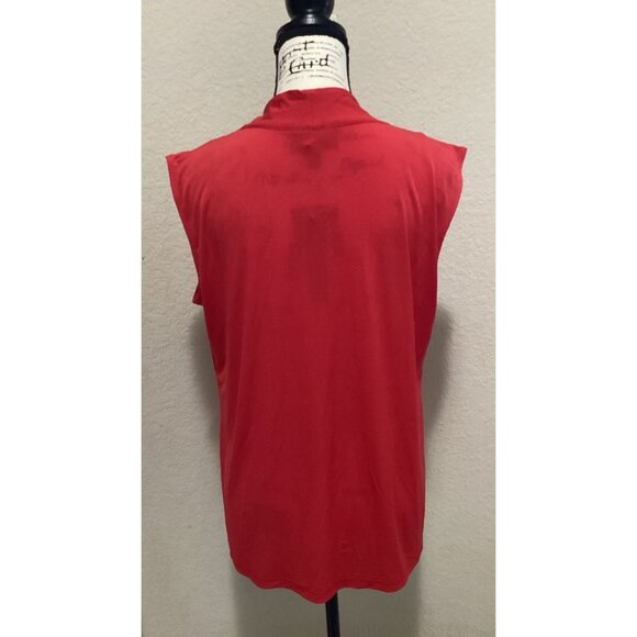 Dana Buchman Sleeveless Red Draped Neck Blouse Size L - Picture 5 of 6